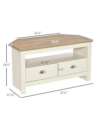 Homcom Tv Entertainment Corner Organizer Sd Storage Cabinet, Tv Up To 50"