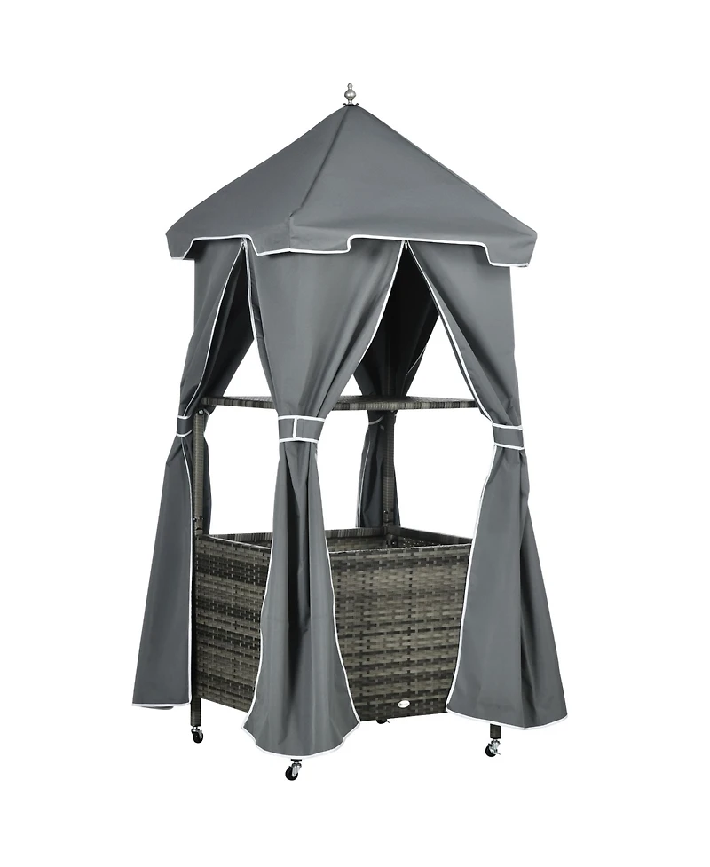 Outsunny Outdoor Towel Rack for Pool, Cove Pool Caddy,