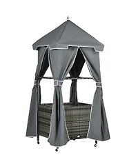 Outsunny Outdoor Towel Rack for Pool, Cove Pool Caddy,