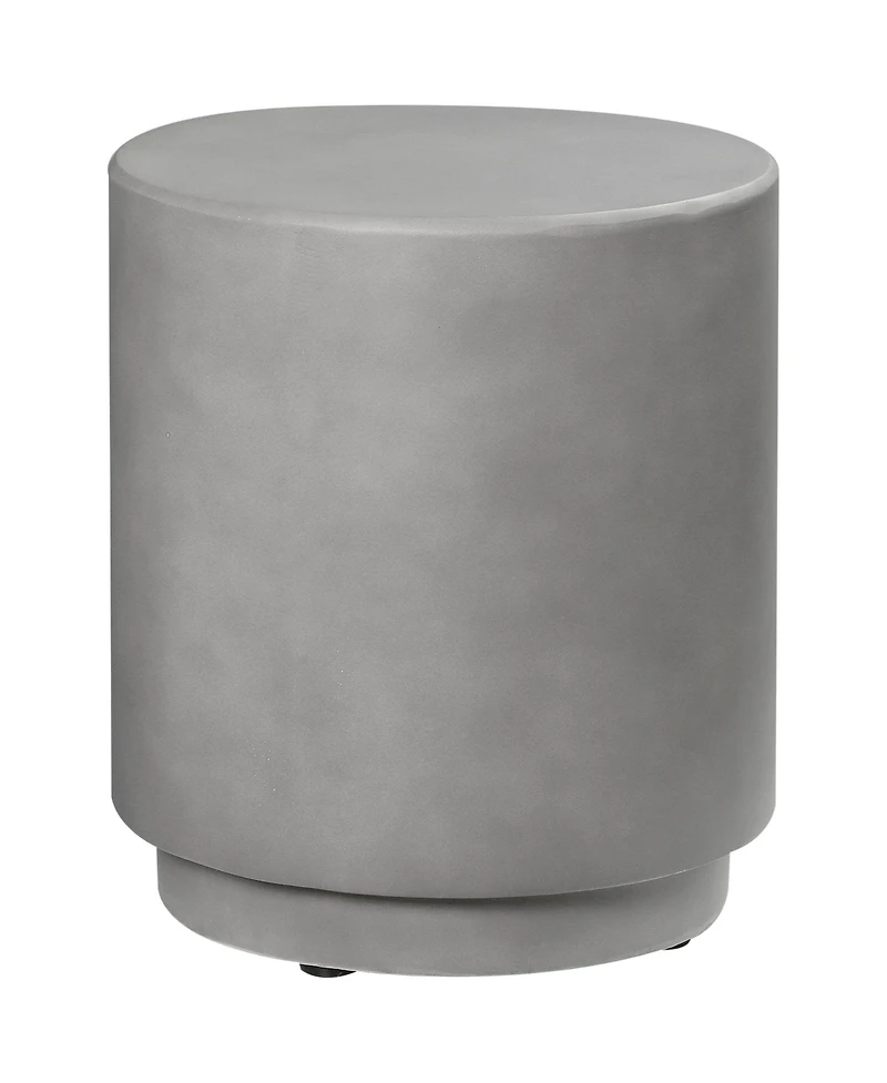 Homcom Accent Table with Concrete Finish, Round Side Table, Light