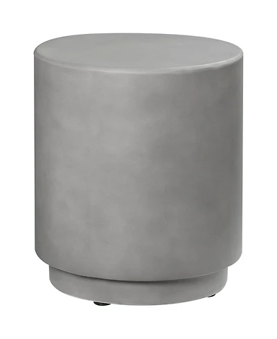 Homcom Accent Table with Concrete Finish, Round Side Table, Light