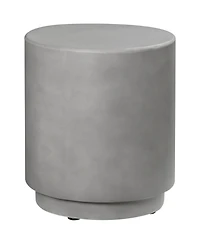 Homcom Accent Table with Concrete Finish, Round Side Table, Light