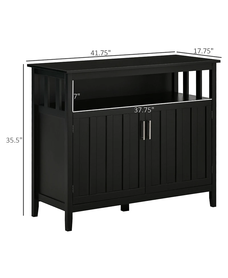 Homcom Kitchen Sideboard, Buffet Cabinet with 2 Doors, and Adjustable Shelves for Dining Room, Black