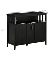 Homcom Kitchen Sideboard, Buffet Cabinet with 2 Doors, and Adjustable Shelves for Dining Room, Black