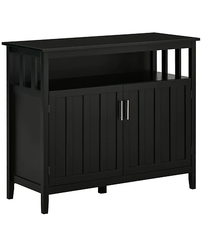 Homcom Kitchen Sideboard, Buffet Cabinet with 2 Doors, and Adjustable Shelves for Dining Room, Black