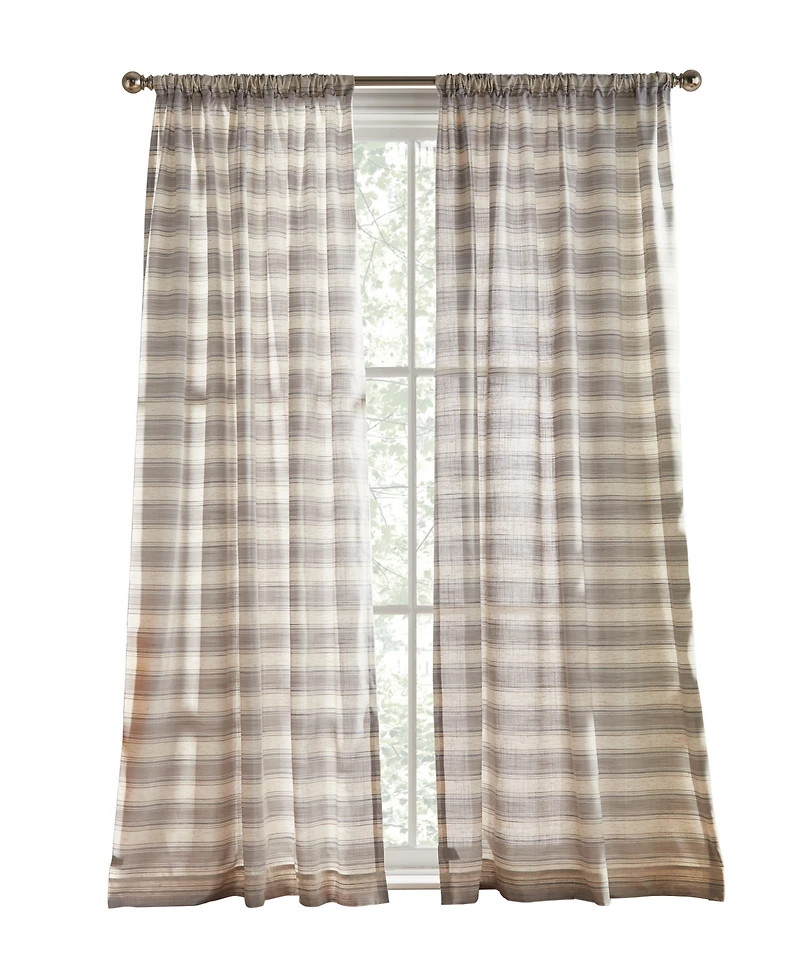 Tommy Hilfiger Whelan Stripe Pole Top Dusty 2-Piece Curtain Panel, 50" x 96"