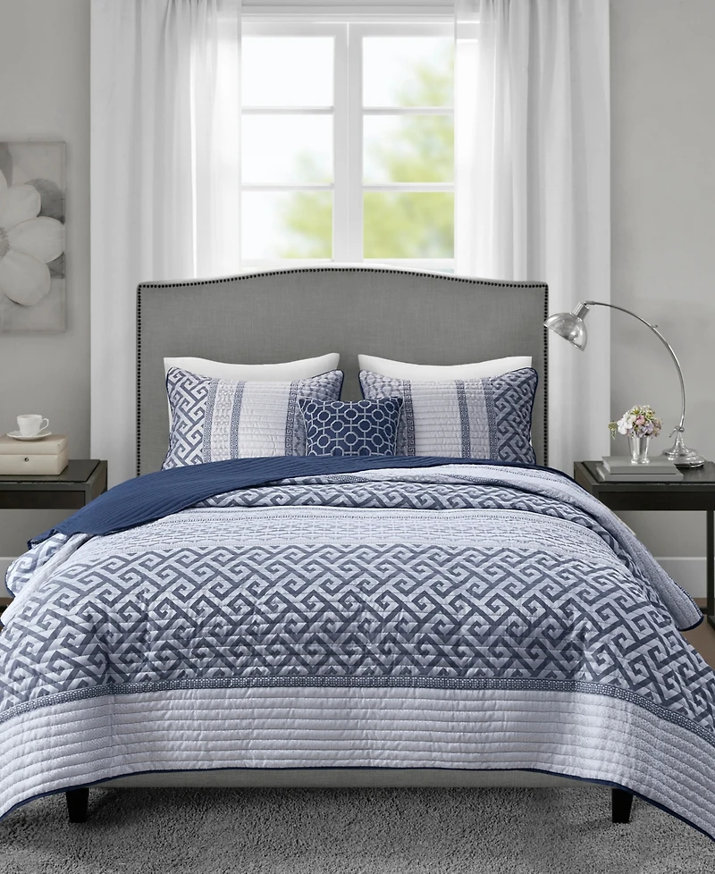 Madison Park Bennett Reversible Jacquard 4-Pc. Quilt Set, King/California King