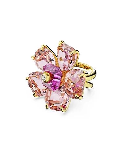 Swarovski Crystal Flower Pink Florere Cocktail Ring