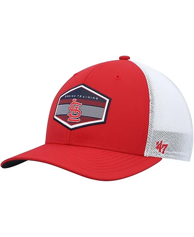 Men's '47 Brand Red, White St. Louis Cardinals Spring Training Burgess Trucker Snapback Hat