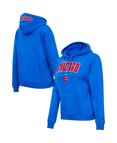 Women's Pro Standard Royal Chicago Cubs Classic Fleece Pullover Hoodie