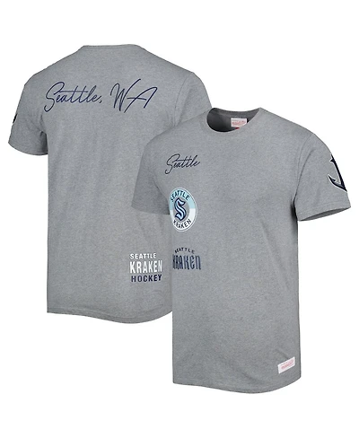 Men's Mitchell & Ness Heather Gray Seattle Kraken City Collection T-shirt