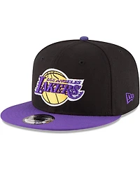 Men's New Era Black, Purple Los Angeles Lakers 2-Tone 9FIFTY Adjustable Snapback Hat