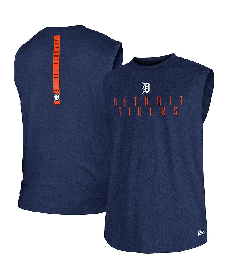 Men's New Era Navy Detroit Tigers Team Muscle Tank Top