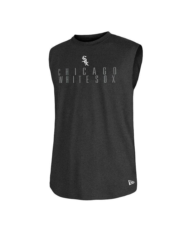 Men's New Era Black Chicago White Sox Team Muscle Tank Top