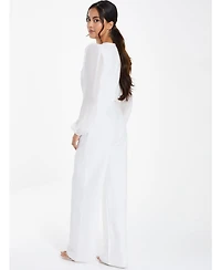 Quiz Women's Black Chiffon Buckle Palazzo Jumpsuit