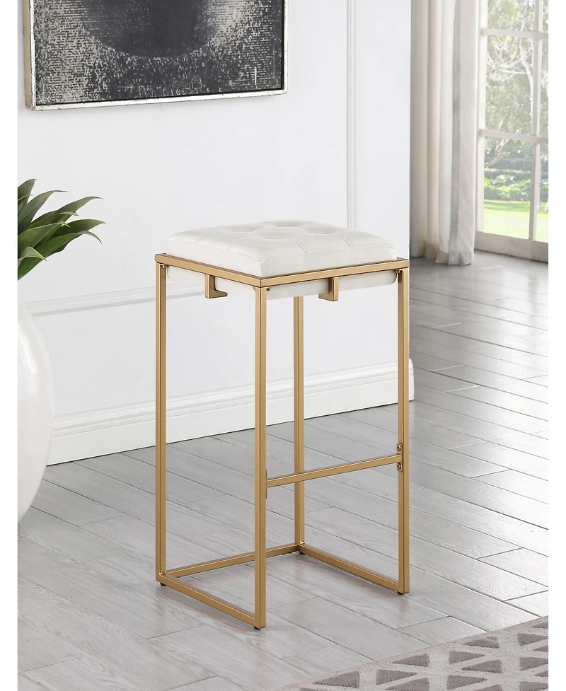 Coaster Home Furnishings Nadia 2-Piece Square Metal Padded Seat Bar Stool Set
