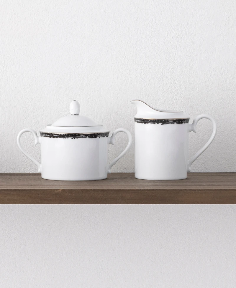 Noritake Rill Sugar and Creamer