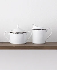 Noritake Rill Sugar and Creamer