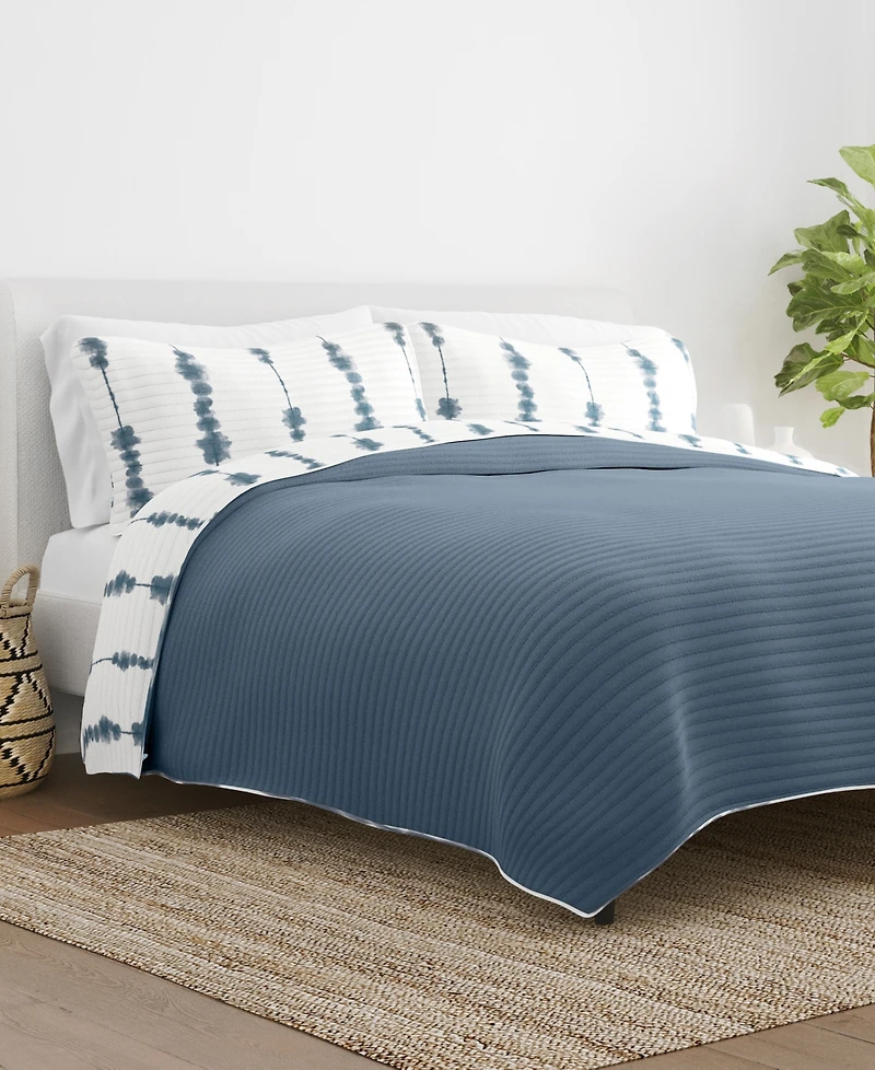 ienjoy Home Shibori Reversible 3-Pc. Lightweight Quilt Set, King/California King