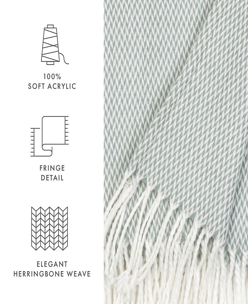 ienjoy Home Herringbone Fringed Throw, 60" x 50"