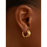 Oma The Label Women's Anekhe 18K Gold Plated Brass Huggies Earrings