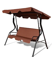 3 Seats Patio Canopy Swing Glider Hammock Cushioned