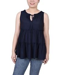 Ny Collection Petite Sleeveless Tiered Blouse