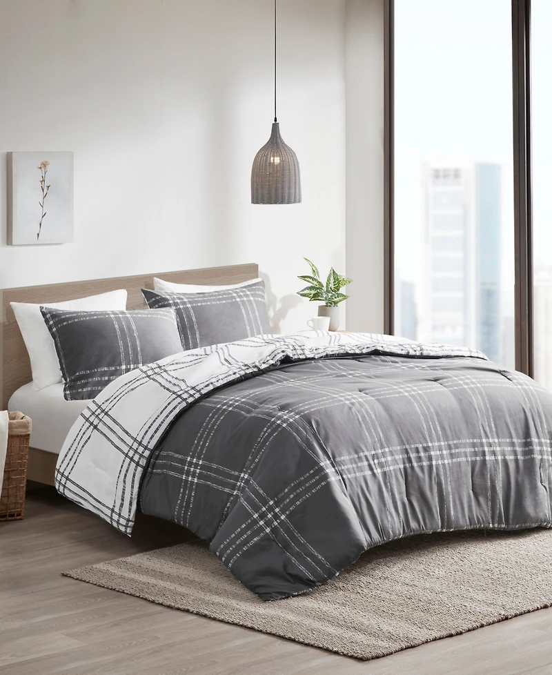 Intelligent Design Pike Plaid Reversible Comforter Set, Twin/Twin Xl