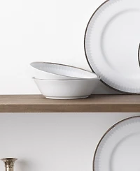 Noritake Silver Colonnade 4 Piece Soup Bowl Set, Service for 4