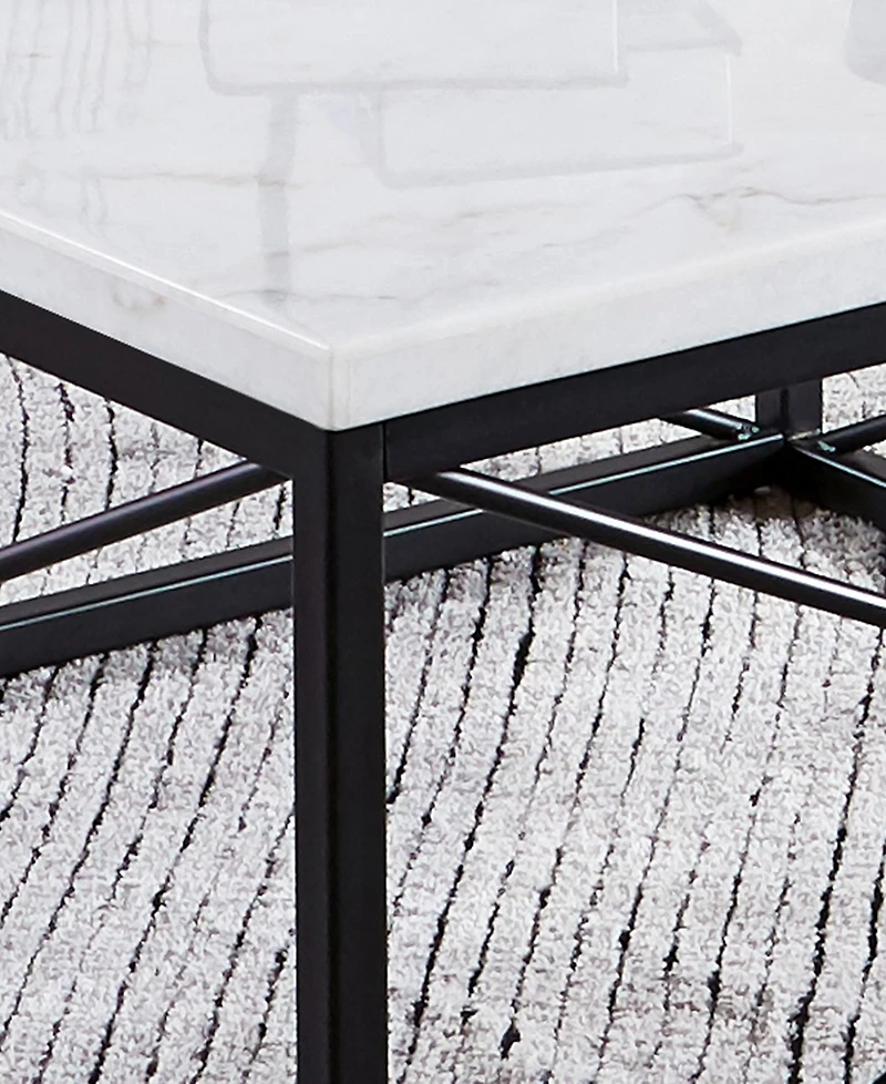 Steve Silver Skyler 48" Rectangular Marble and Metal Sofa Table