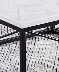 Steve Silver Skyler 48" Rectangular Marble and Metal Sofa Table
