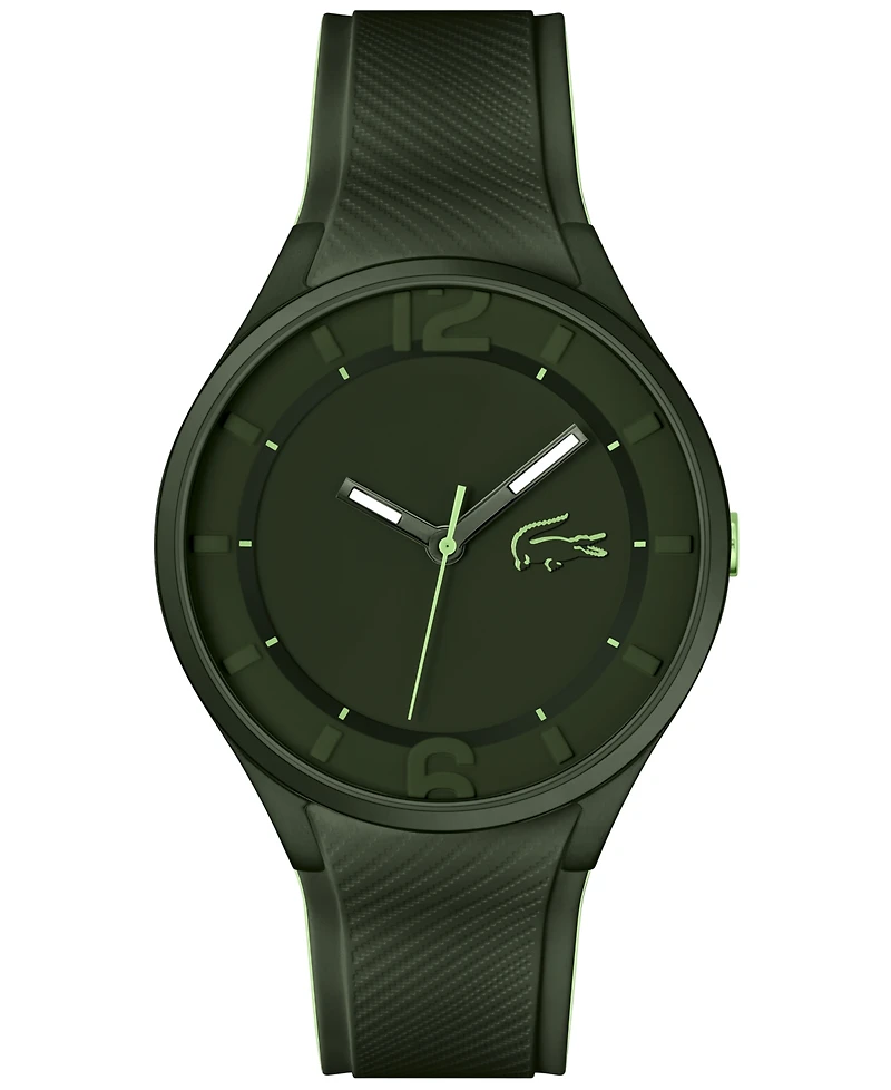 Lacoste Men's Ollie Green Silicone Strap Watch 44mm