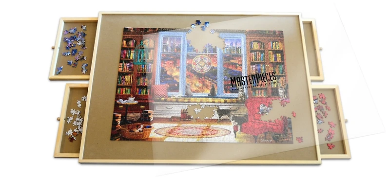 Masterpieces Puzzle Accessories - Wood Jigsaw Puzzle Table - 27"x35"