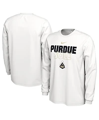 Men's Nike White Purdue Boilermakers On Court Long Sleeve T-shirt