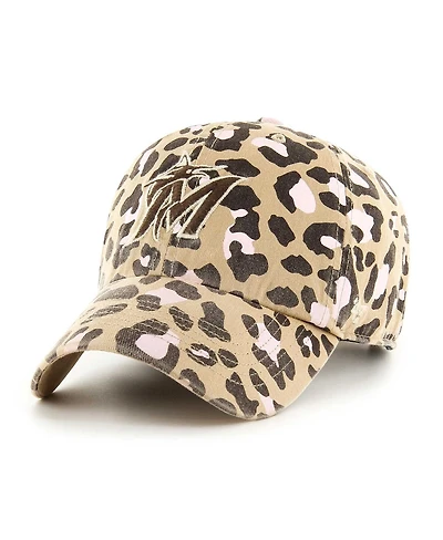 Women's '47 Brand Khaki Miami Marlins Bagheera Clean Up Adjustable Hat