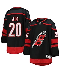 Big Boys and Girls Sebastian Aho Black Carolina Hurricanes Alternate Premier Player Jersey