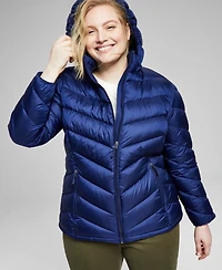 Charter Club Plus Packable Hooded Puffer Coat