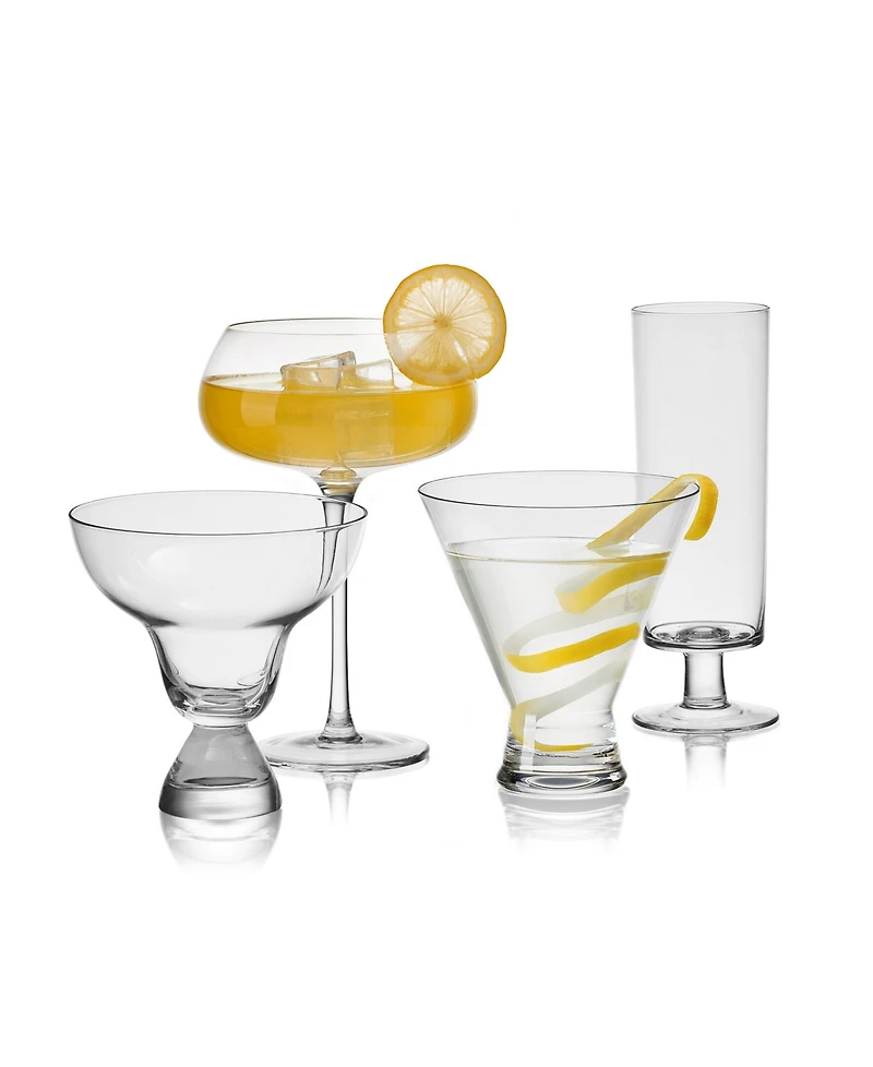 Mikasa Craft 12.5 Ounce Stemless Margarita Glass 4-Piece Set