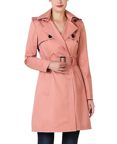Women's Angie Water Resistant Hooded Trench Coat