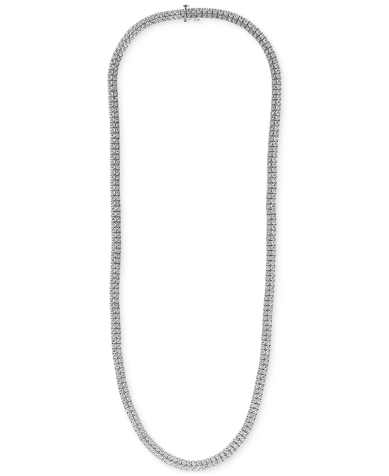 Diamond 24" Double Row Necklace (1 ct. t.w.) in Sterling Silver