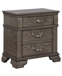 Furniture of America Hamilton 29" Solid Wood 3-Drawer Nightstand with Universal Serial Bus Ports