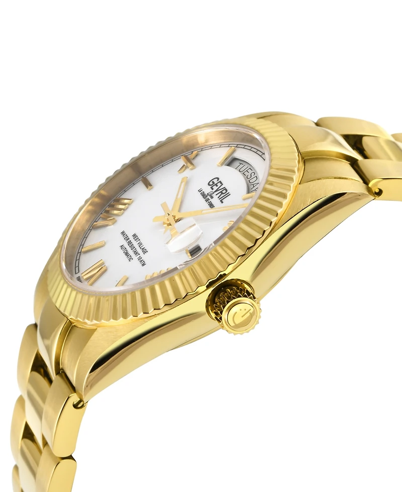 Gevril Men's West Village Swiss Automatic Gold-Tone Stainless Steel Watch 40mm