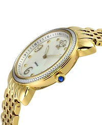 GV2 by Gevril Women's Ravenna Swiss Quartz Gold-Tone Stainless Steel Watch 37mm