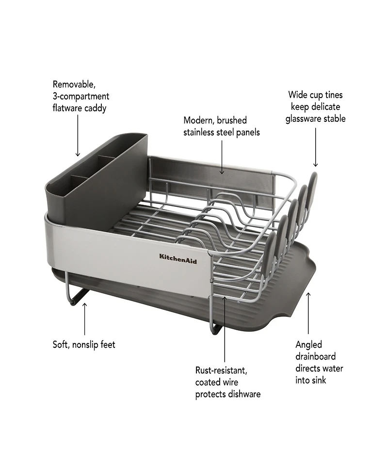 KitchenAid Stainless Steel Wrap Compact Dish Rack