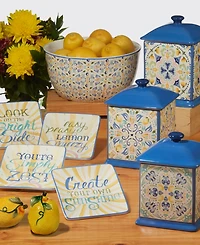 Certified International Lemonade Square Canister Set 3-Pc.