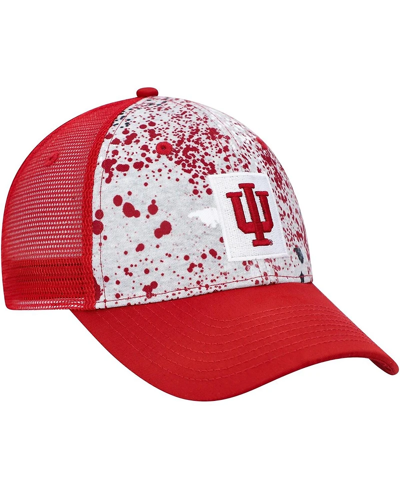 Men's Colosseum Gray, Crimson Indiana Hoosiers Love Fern Trucker Snapback Hat