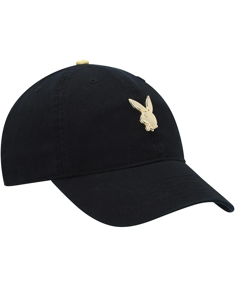 Men's Playboy Black Micro Dad Adjustable Hat