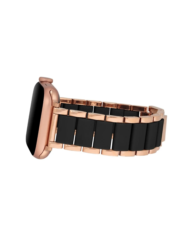 Anne Klein Women's Rose Gold-Tone Alloy Metal and Silicone Bracelet designed for Apple Watch 42mm (Series 1-3 only) & 44/45/46/49mm (Ultra & Ult