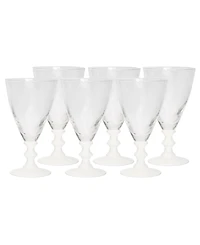 White Stemmed Wine Glasses, Set of 6
