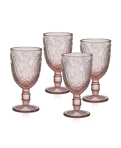 Fitz and Floyd Maddi 10-oz Goblet Glasses 4-Piece Set